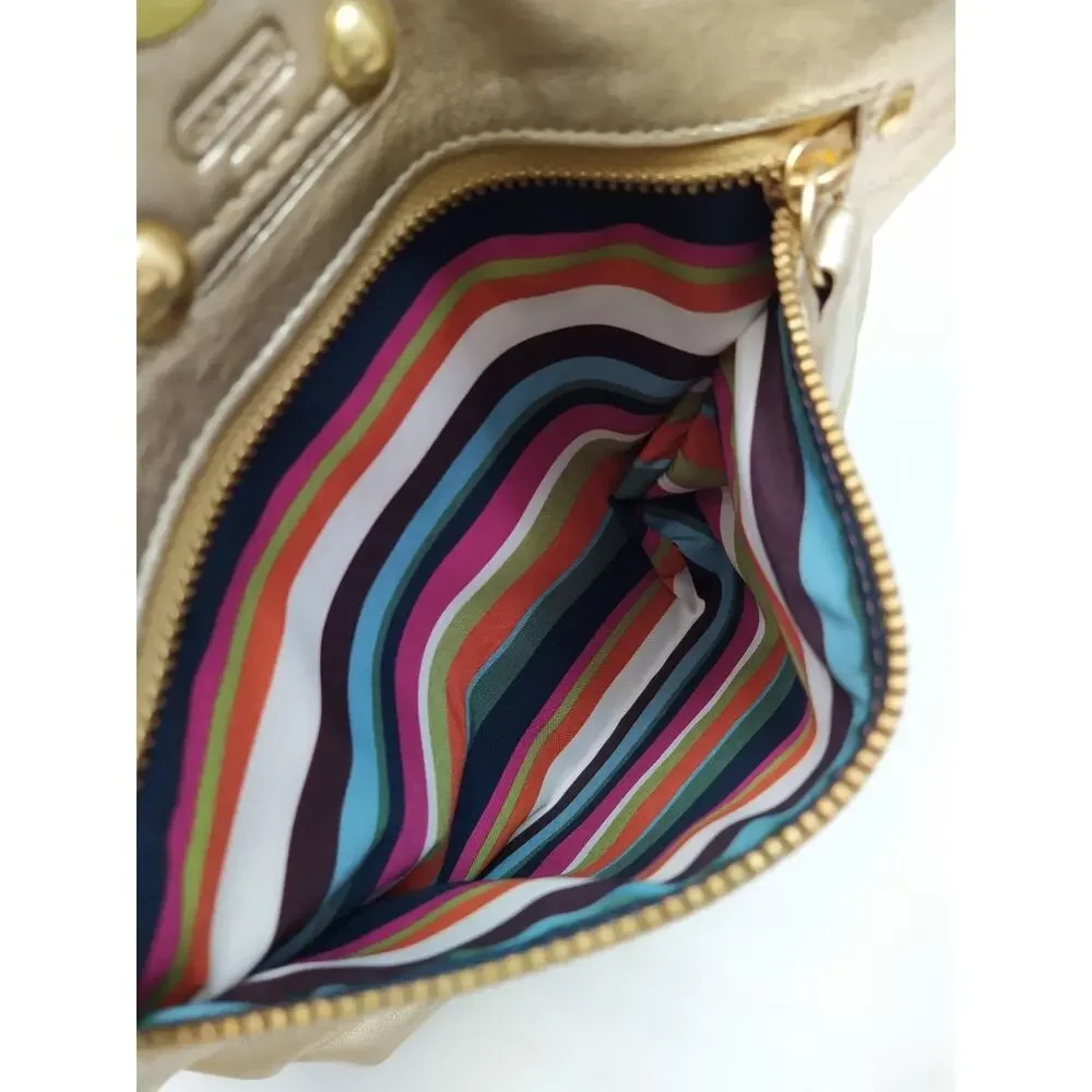 Coach Lily Metallic Gold Leather Limited Ed TurnLock Tote Bag - VTG